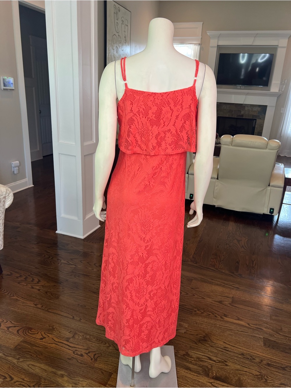 Emma & Michele Coral Lace Maxi Dress - Picture 5 of 10
